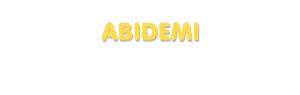 Der Vorname Abidemi