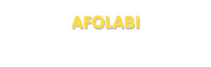 Der Vorname Afolabi