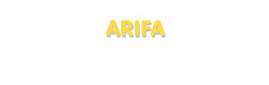 Der Vorname Arifa