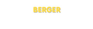 Der Vorname Berger