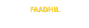 Der Vorname Faadhil