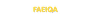 Der Vorname Faeiqa
