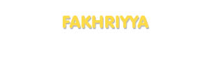 Der Vorname Fakhriyya