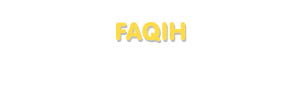 Der Vorname Faqih