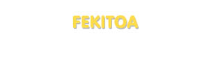 Der Vorname Fekitoa