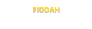 Der Vorname Fiddah