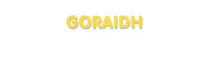 Der Vorname Goraidh