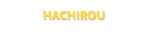 Der Vorname Hachirou