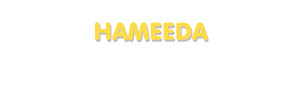Der Vorname Hameeda