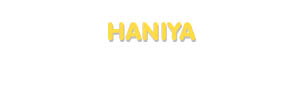 Der Vorname Haniya