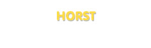 Der Vorname Horst
