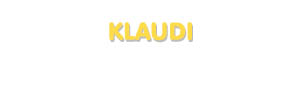 Der Vorname Klaudi