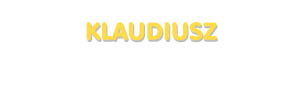 Der Vorname Klaudiusz