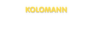 Der Vorname Kolomann