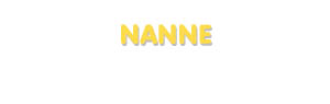 Der Vorname Nanne