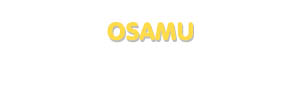 Der Vorname Osamu
