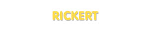 Der Vorname Rickert