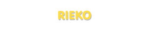 Der Vorname Rieko