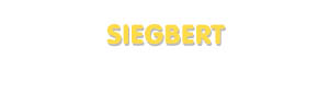 Der Vorname Siegbert