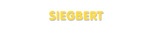 Der Vorname Siegbert