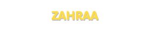 Der Vorname Zahraa