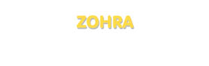 Der Vorname Zohra