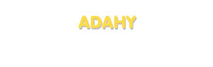 Der Vorname Adahy
