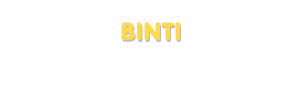 Der Vorname Binti