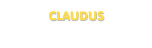 Der Vorname Claudus
