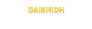 Der Vorname Daibhidh