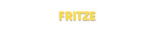 Der Vorname Fritze