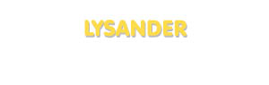 Der Vorname Lysander