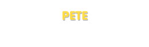 Der Vorname Pete