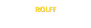 Der Vorname Rolff
