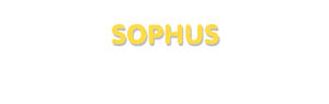 Der Vorname Sophus