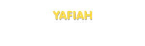 Der Vorname Yafiah