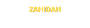 Der Vorname Zahidah